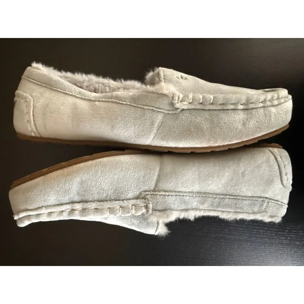 UGG Koolaburra‎ Little Kid Suede Slippers Size 2 Blue Faux Fur Lined